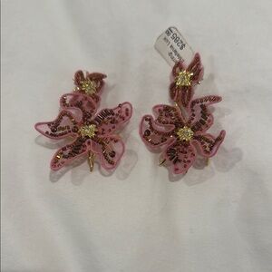 Elegant Pink Floral Earrings Estefana Lux